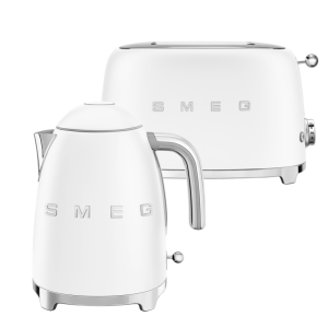 סט קומקום ומצנם בצבע לבן מט