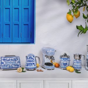 סט מצנם קופץ ל-2 פרוסות ומקציף חלב - דולצ'ה וגבאנה כחול לבן