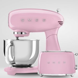 סט מיקסר עומד ומצנם קופץ - בצבע ורוד