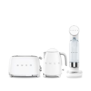 סט מצנם ומכשיר סודה + קומקום במתנה - בצבע לבן מט