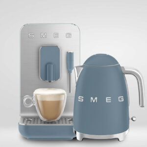 סט מכונת אספרסו אוטומטית וקומקום חשמלי - בצבע כחות סערה