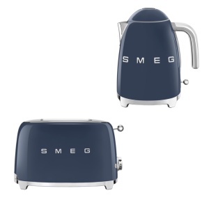 סט מצנם ל-2 פרוסות וקומקום חשמלי - כחול נייבי