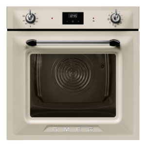 תנור בנוי רטרו בצבע קרם