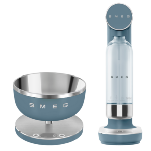 סט מכשיר סודה ומשקל דיגיטלי בצבע כחול סערה